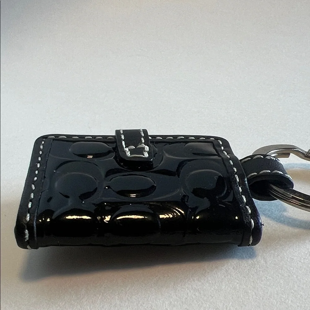 Vintage Coach Picture Frame Bag Charm-Black Key Holder with Pink Heart Accent - Picture 13 of 16